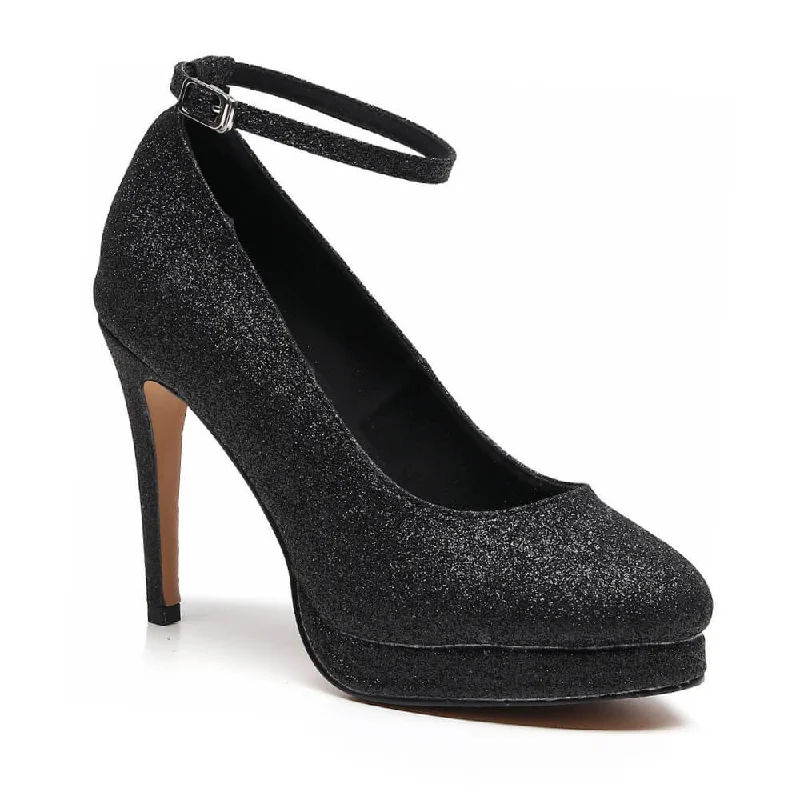 Claudine - Black Glitter - Street Sole