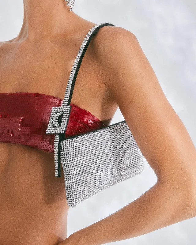 KIZ SHOULDER BAG - SILVER DIAMANTE