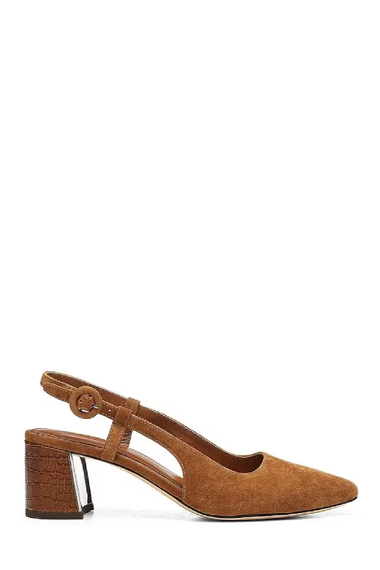 Song Croc Heel - Saddle Suede