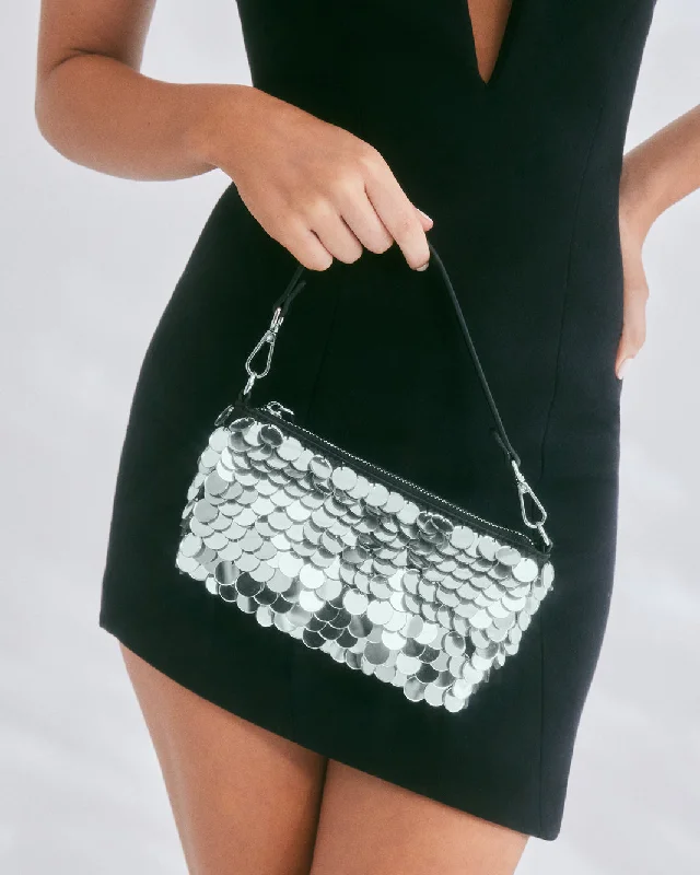 TILLY HANDLE BAG - SILVER SEQUIN