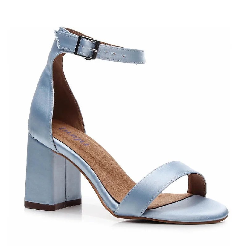 Zoe Block - Light Blue Satin - Street Sole