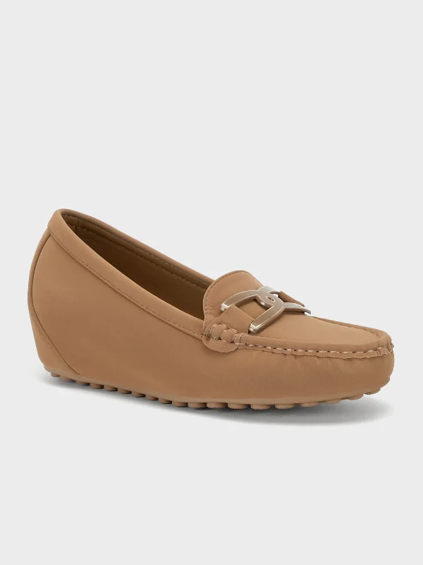 Womens "CZARINA" Comfy Wedge Moccasins